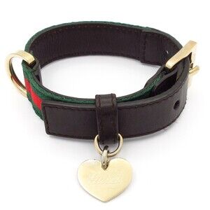 Gucci Shelly Bracelet Dark Brown Green Multi Leather Canvas Hardware